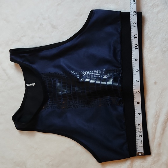 Ultracor Women's Activewear, Gym Altitude Navy Blue Crocodile Print Sportbra - Picture 4 of 6